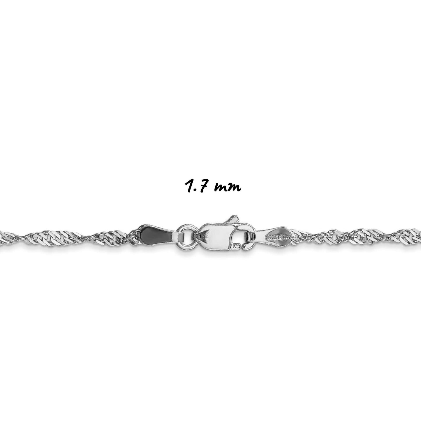 14K White Gold Singapore Necklace