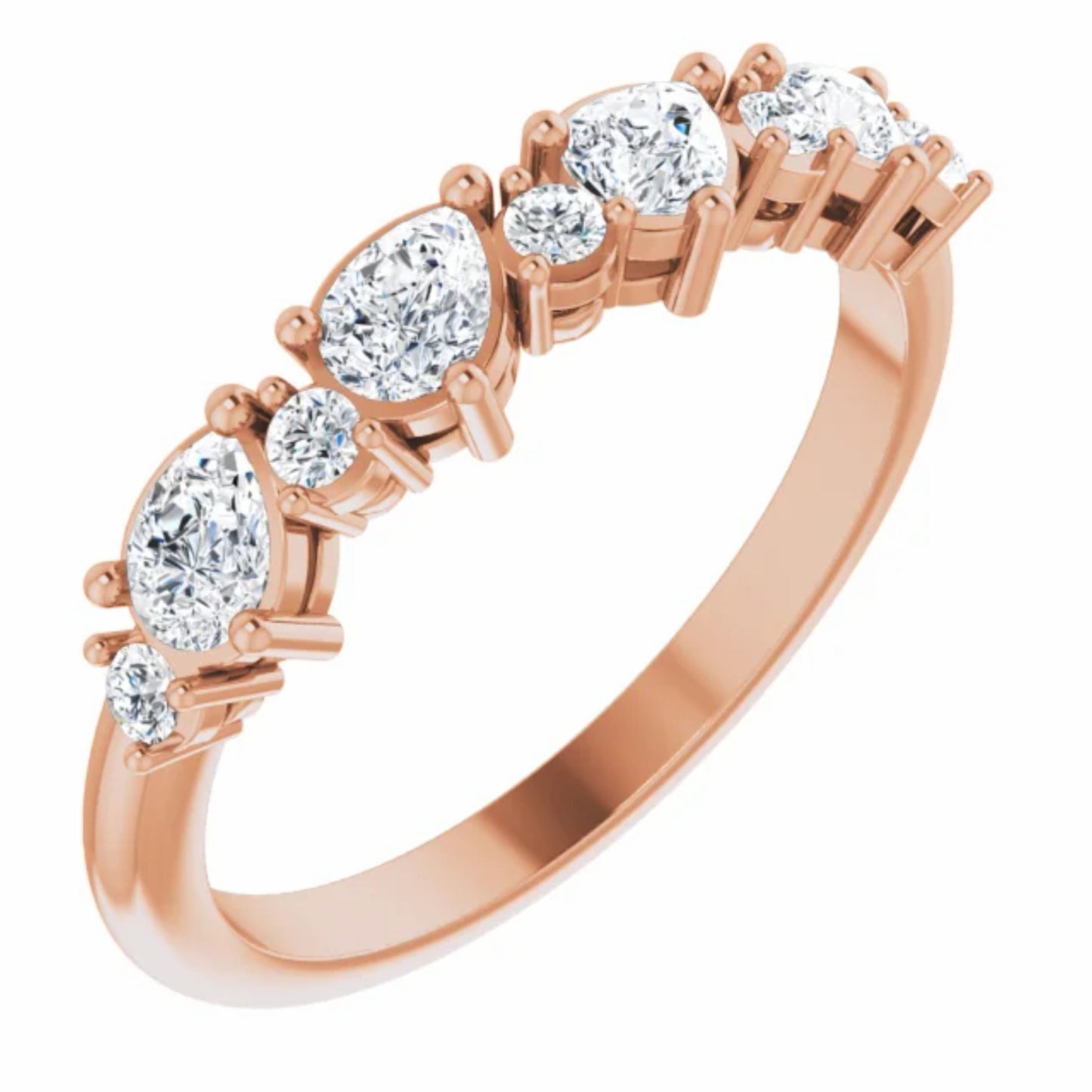 14K Yellow / White / Rose Gold or Platinum Diamond Anniversary Band