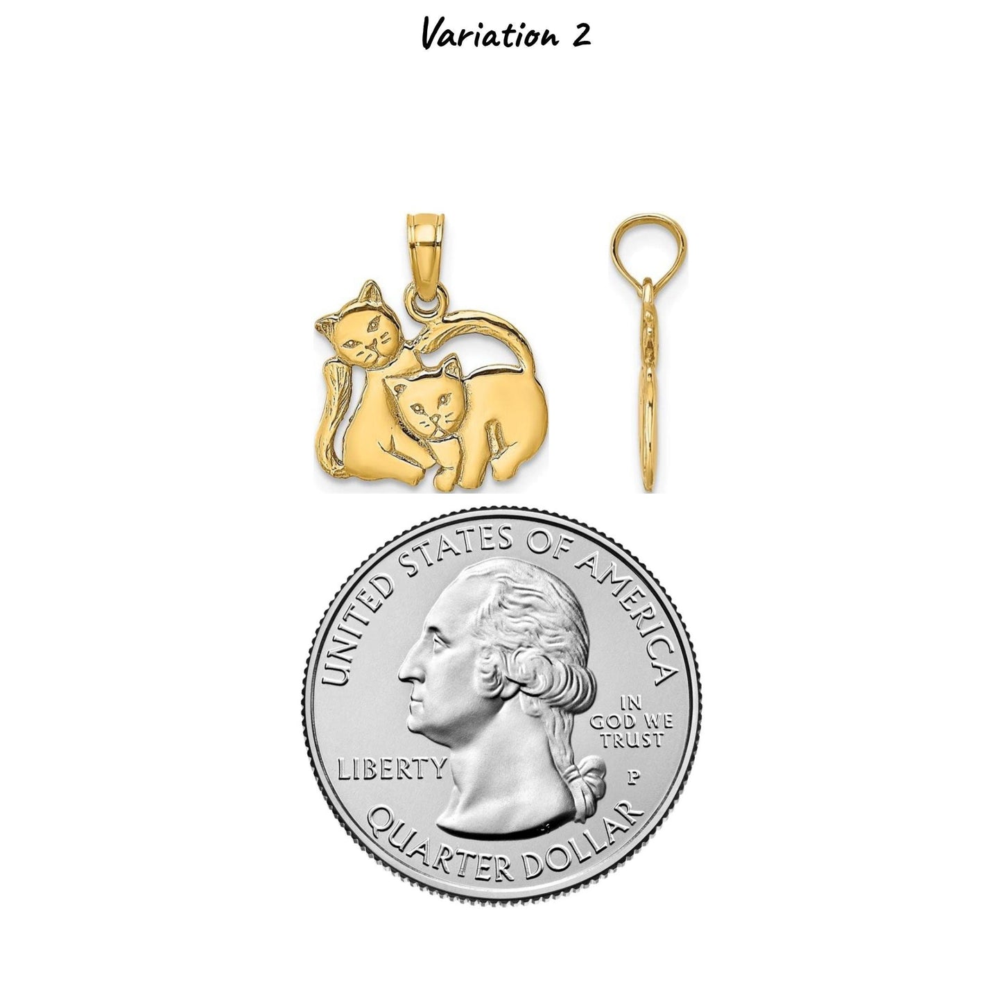 10K or 14K Yellow Gold Kitten and Cat Charms