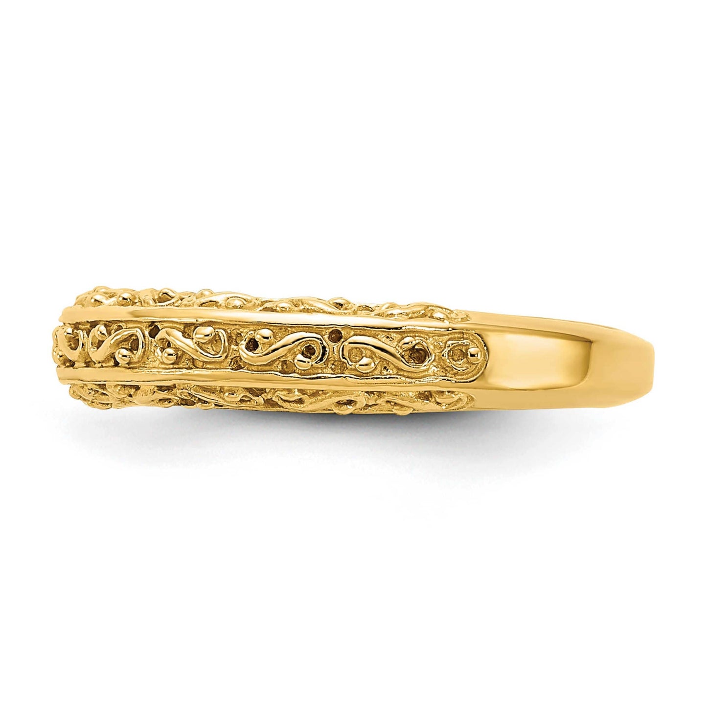14K Yellow or White Gold Textured Anniversary Band