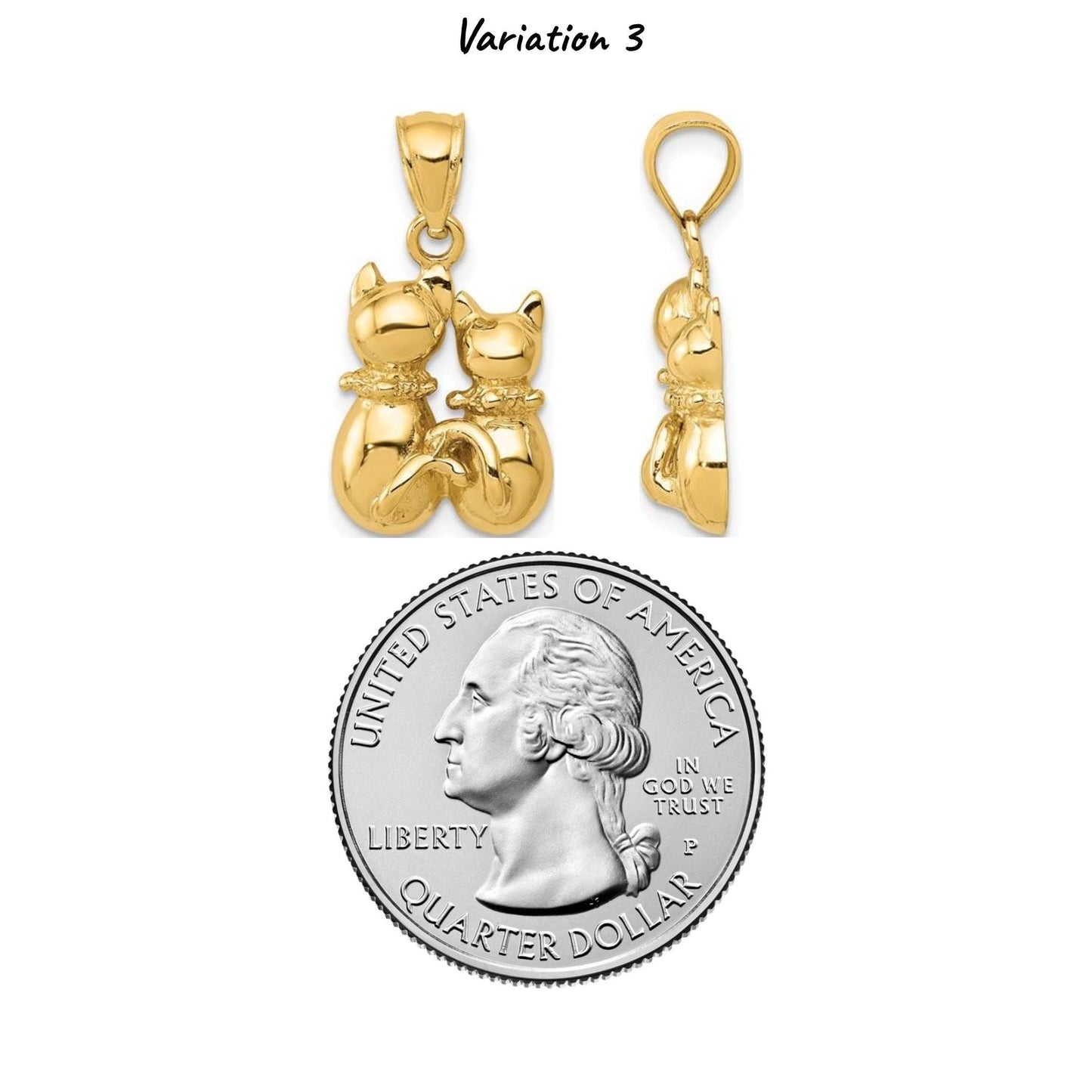 10K or 14K Yellow Gold Kitten and Cat Charms