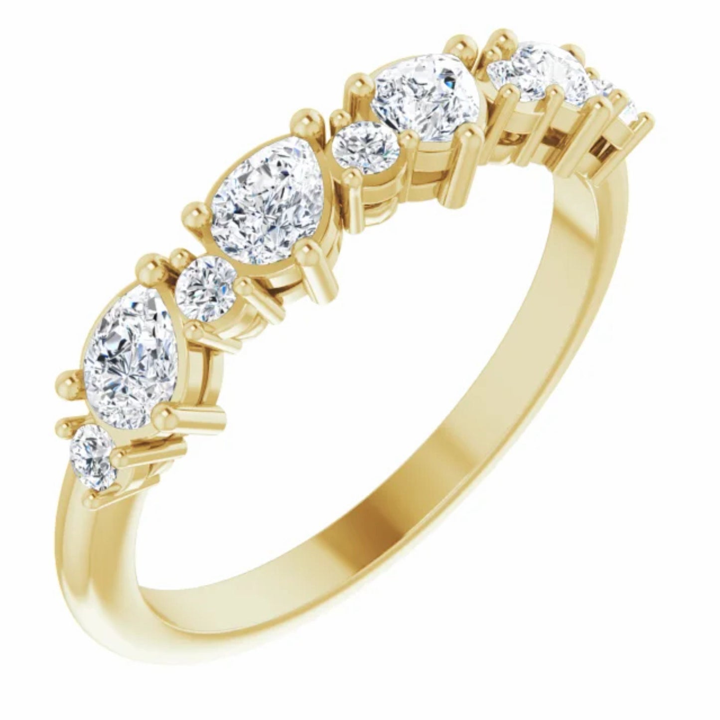 14K Yellow / White / Rose Gold or Platinum Diamond Anniversary Band
