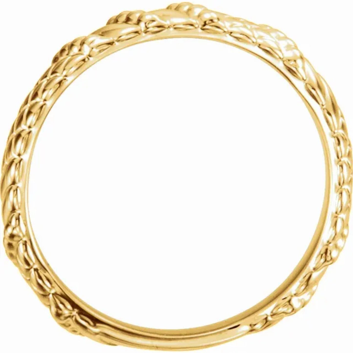 14K Yellow / White / Rose Gold or Platinum Textured Stackable Ring