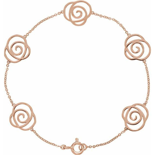 14K Rose Gold Floral-Inspired Bracelet
