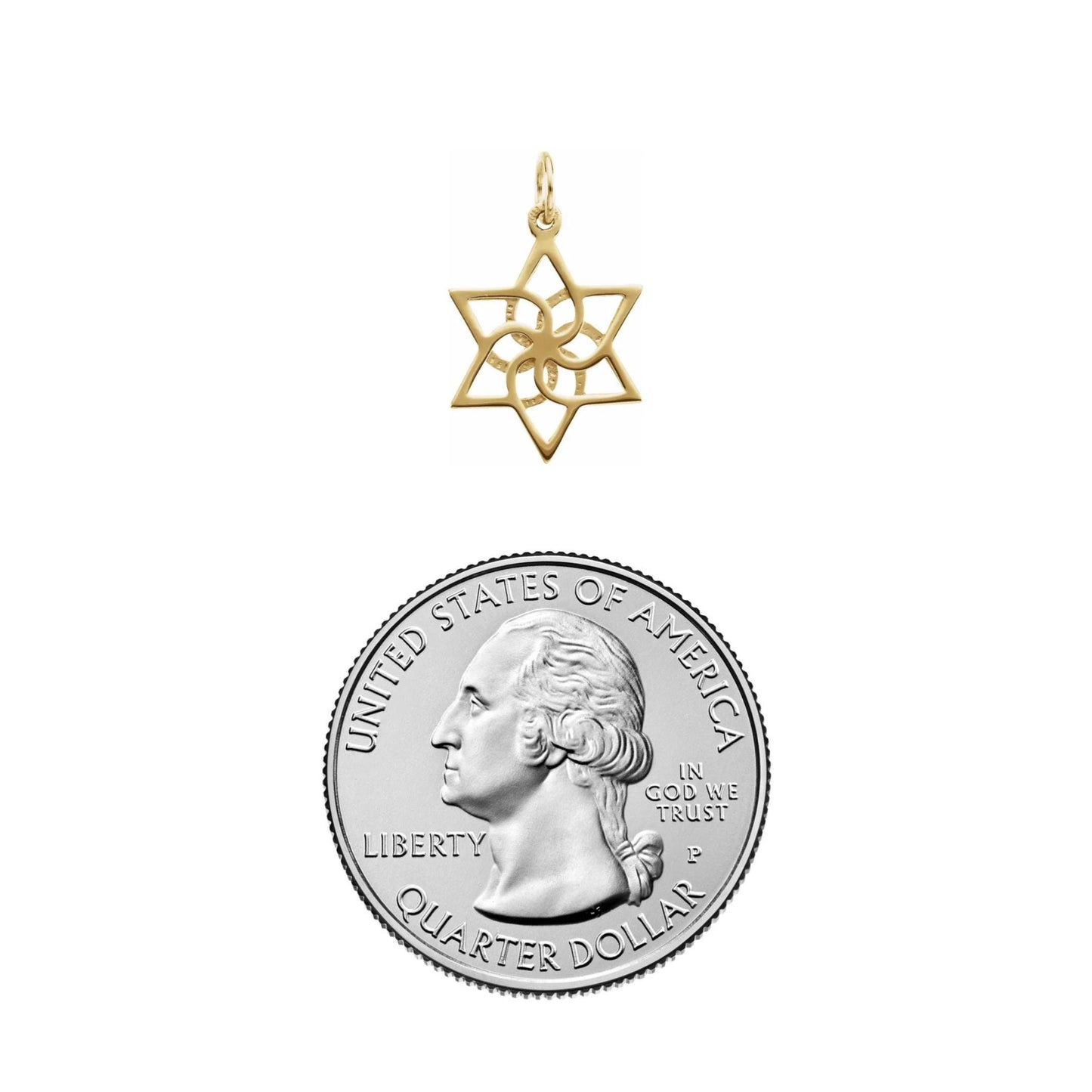 14K Yellow Gold Star of David with Beautiful Teardrop Design