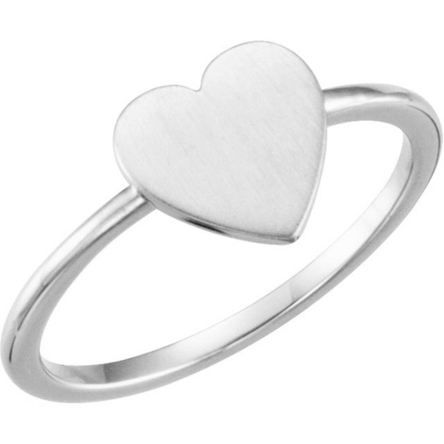 14K Yellow, White, or Rose Gold Engravable Heart Ring