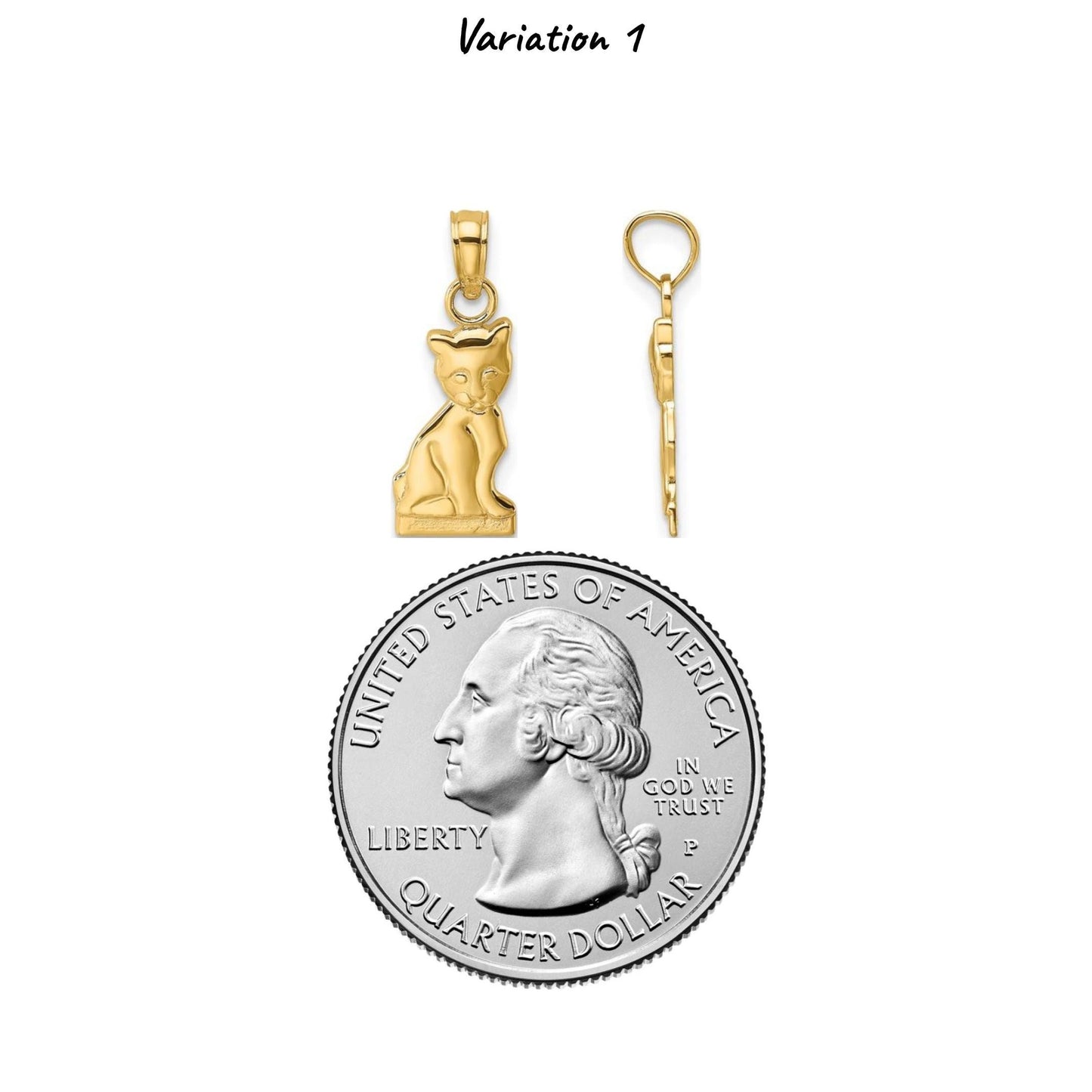 10K or 14K Yellow Gold Kitten and Cat Charms