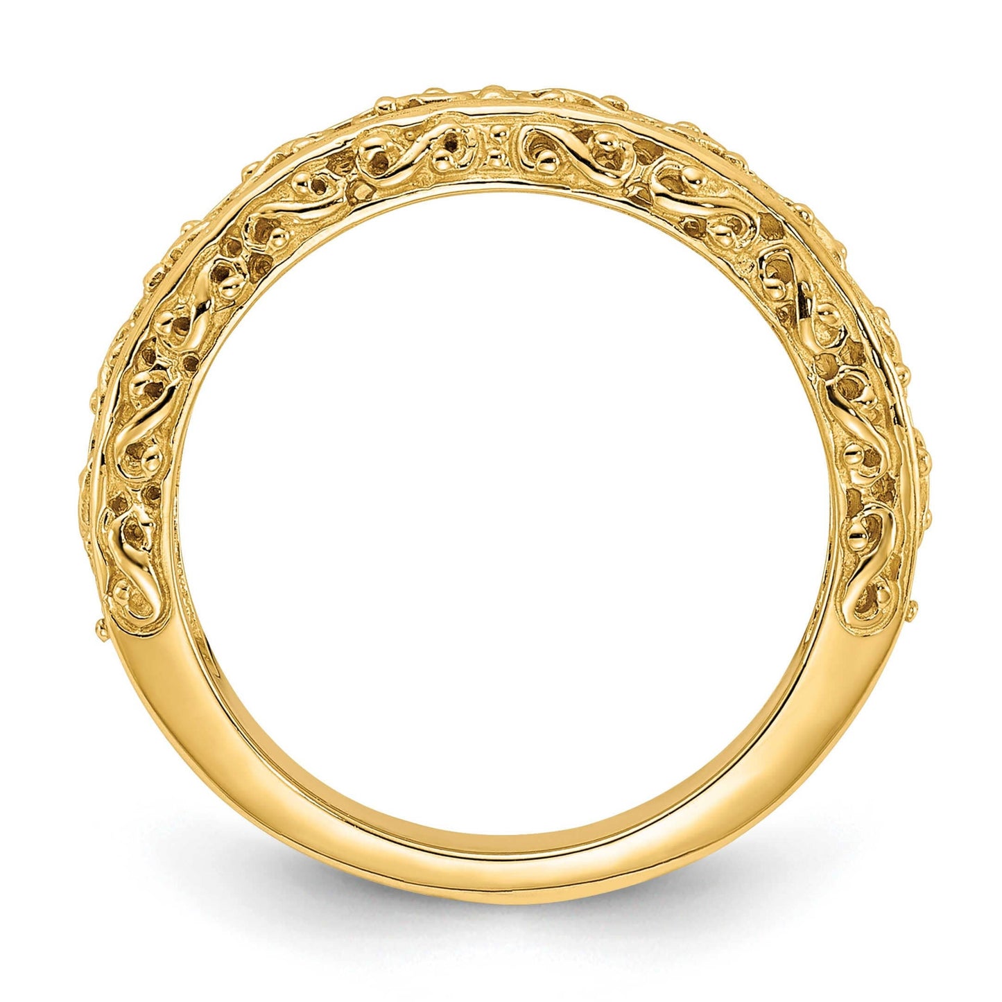 14K Yellow or White Gold Textured Anniversary Band